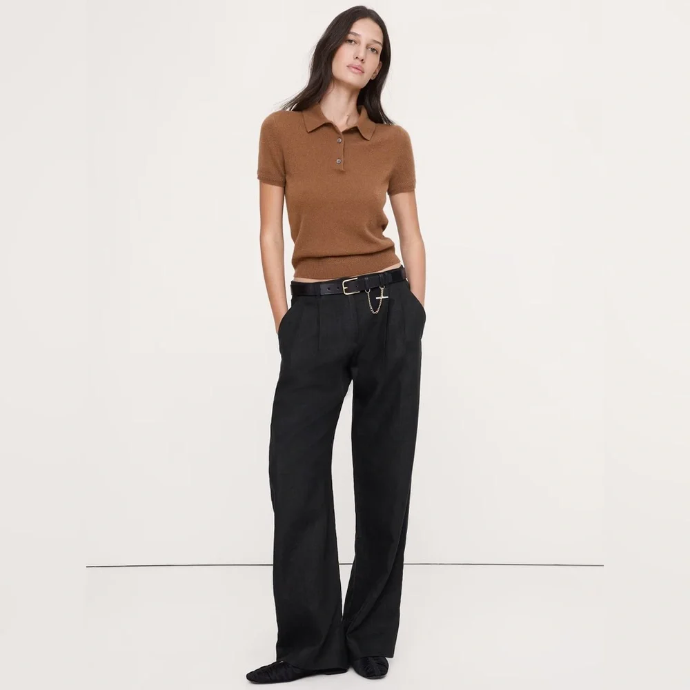 NWT! Banana Republic The Soho Wide-Leg Pant in Linen - 2 Petite 🖤